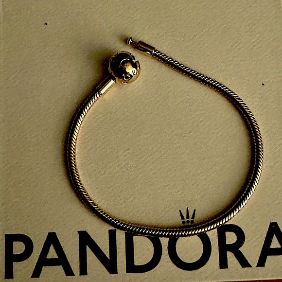 Pandora Moments 14k Rose gold plated snake chain bracelet - Picture 6 of 8